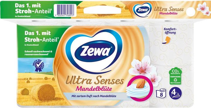 Produktbild Zewa Toilettenpapier Ultra Senses Mandelmilch 8 Rollen (1 x)