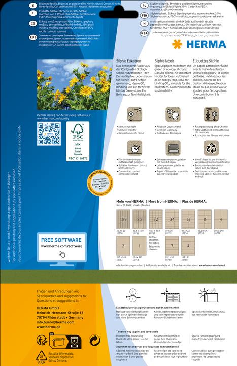 Produktbild HERMA Graspapier Etiketten A4