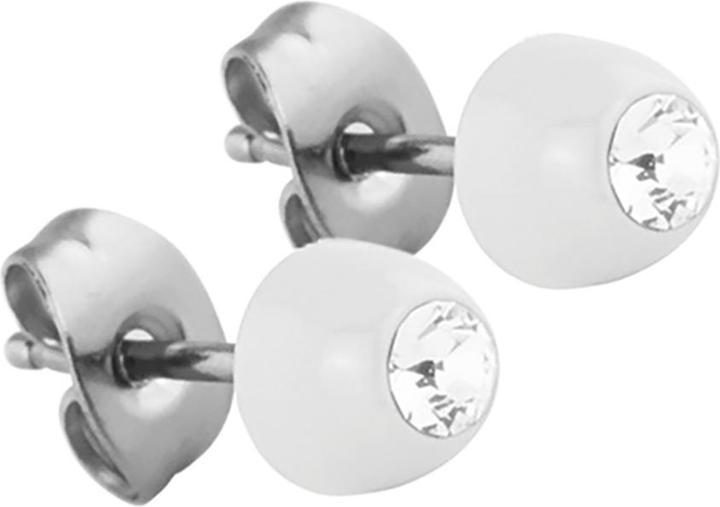 Actual product image Star Piercing Ear stud Supernova Pure White with Swarovski crystal silver (without brass, Titanium G23)
