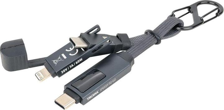 Actual product image Troika SPEEDY TO GO Taschenanhänger mit Ladekabel, titanfarben