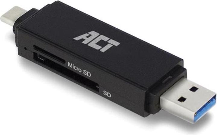 Lettore di schede USB 3.2, SD/micro SD, USB-C o USB-A, nero (USB-C 3.2 Gen 1)