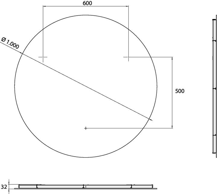 Actual product image Emco pure LED light mirror, diameter 1000 mm, 4411010