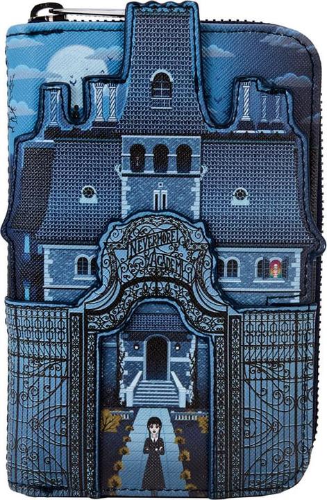 Actual product image Loungefly Wednesday by wallet Nevermore Castle