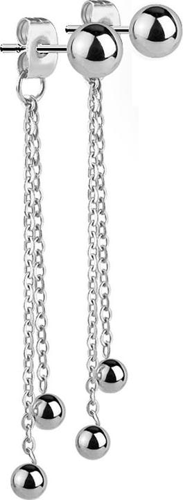 Star Piercing Ohrstecker mit Kugel und Anhänger silber (ohne Messing, Chirurgenstahl 316L)