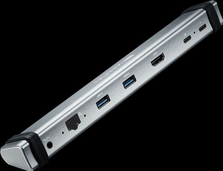 Produktbild Canyon DS-6 Multiport Docking Station with 7 jungtys: 2*Type C+1*HDMI+2*USB3.0+1*RJ45+1*audio 3.5mm (USB-C, 7 Ports)