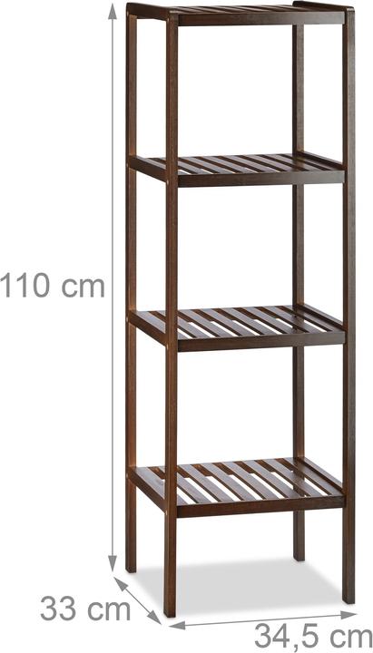Actual product image Relaxdays Bamboo bathroom shelf (34.5 x 33 x 110 cm)