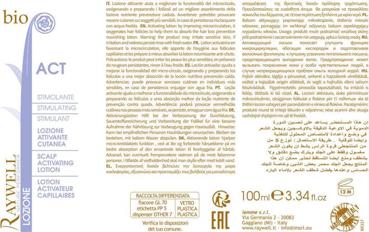 Produktbild Raywell Lotiune pentru scalp Bio Nature Scalp Activating,Toate tipurile de par, 100ml (100 ml)