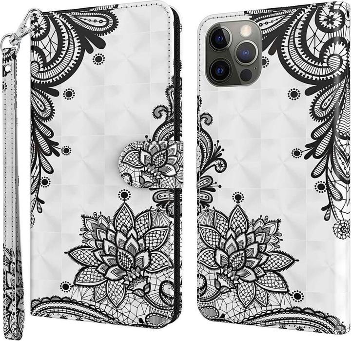 Immagine prodotto Cover-Discount iPhone 14 Pro Max - Custodia Glitter Effect Flowers nera (Apple iPhone 14 Pro Max)
