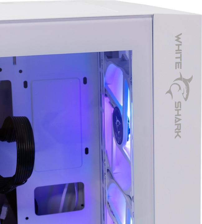 Actual product image White Shark Shark GCC-2401 Warhead-3 White 4 Fans 12cm RGB (ITX, ATX, E-ATX)