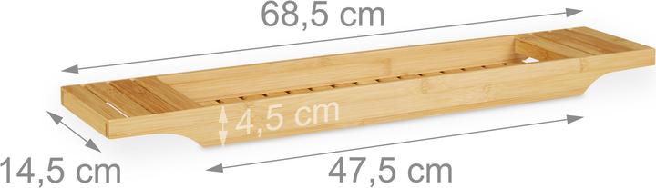 Actual product image Relaxdays Bamboo Bath Shelf (68.5 x 14.5 x 4.5 cm)
