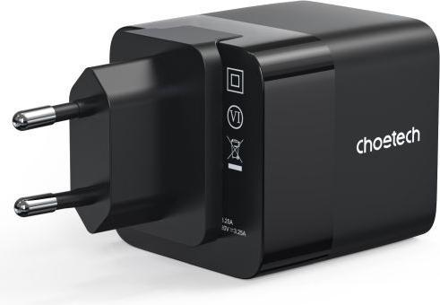 Actual product image Choetech USB Ladegerät mit zwei Anschlüssen und einziehbarem Kabel (65 W)