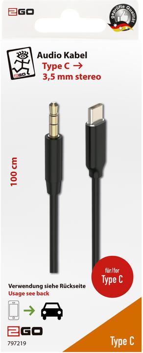 Image du produit 2GO 797219 Câble audio USB type-C (1 m, USB)
