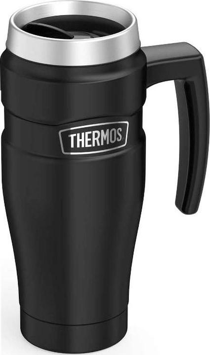 Actual product image Thermos Style Waterproof thermohrnek with handle - matt black 470 ml (0.47 l)