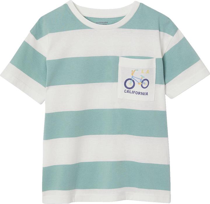 Vertbaudet Jungen T-Shirt mit breiten Streifen und Recycling-Baumwolle
