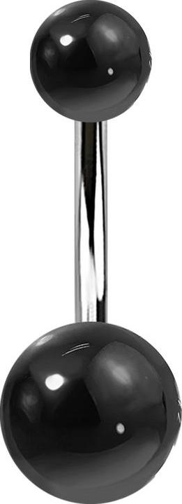 Star Piercing Banane silber mit zwei Kugeln Achat Stein (Mineralisch, ohne Messing, Chirurgenstahl 316L)