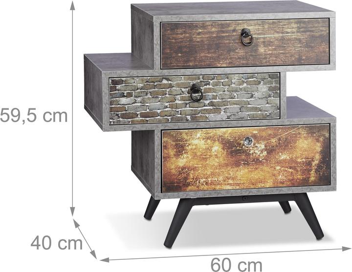 Actual product image Relaxdays Vintage Kommode (60 x 40 x 60 cm)