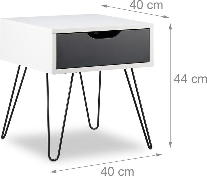 Image du produit Relaxdays Table de chevet (40 x 40 x 44 cm)