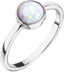 Evolution Group Silver Ring with White Opal 15001.1 White Circuit 54 mm (54)