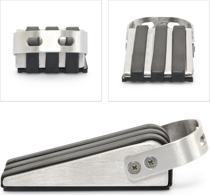 Actual product image Relaxdays Doorstop stainless steel (2 Piece, 5 x 12.5 x 4 cm)