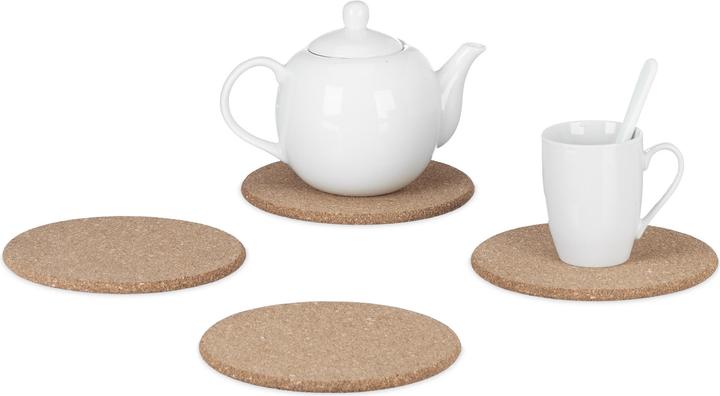Immagine prodotto Relaxdays Sottobicchieri di sughero (4 x, Pan coaster)