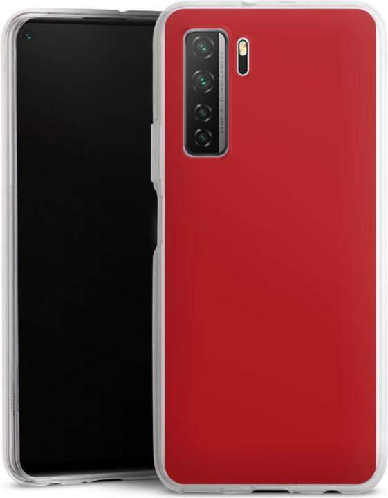 Produktbild DeinDesign Silikon Hülle für Huawei P40 lite 5G Handyhülle Case Smartphone Schutzhülle Farbe Rot einfarbig (Huawei P40 Lite 5G)