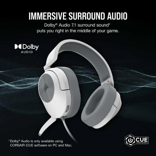 Actual product image Corsair HS55 Surround White (Cable)