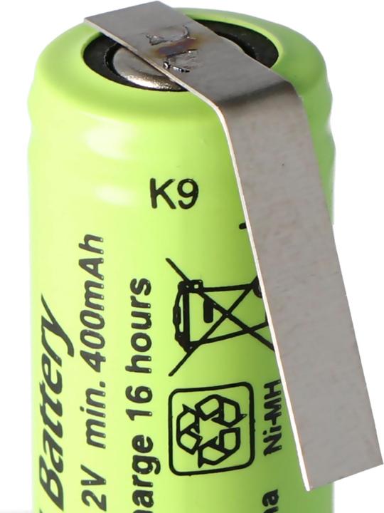 Immagine prodotto GP Batteries Akku GP40AAAM, Size 2/3AAA mit Lötfahne Z-Form (1 pz., 2/3 AAA, 400 mAh, Accumulatore di carica elettrica)