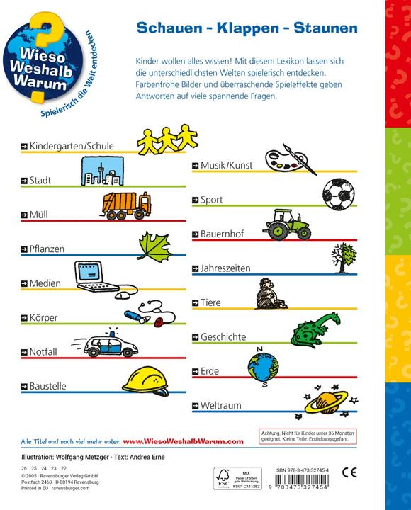 Productafbeelding Ravensburger Mein erstes Lexikon (Duits, Andrea Erne, Wolfgang Metzger, 2011)