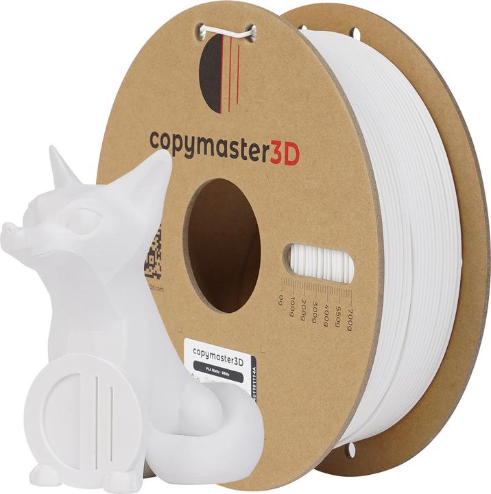 Immagine prodotto Copymaster3D PLA Matte Filament for 3D Printer, 1.75 mm, Matte White (PLA, 1.75 mm, 1244 g, Bianco)