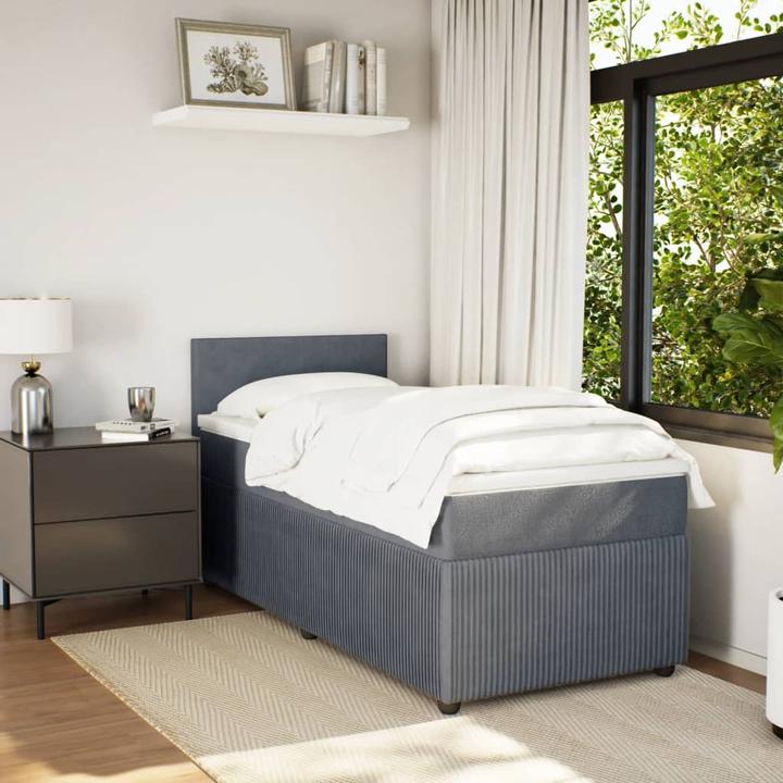 Image du produit VidaXL Bo x lit de saut avec matelas 100 x 200 cm velours (100 x 200 cm)