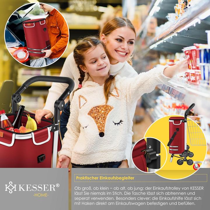 Image du produit Kesser Einkaufstrolley Treppensteiger mit Kühlfach (56L)