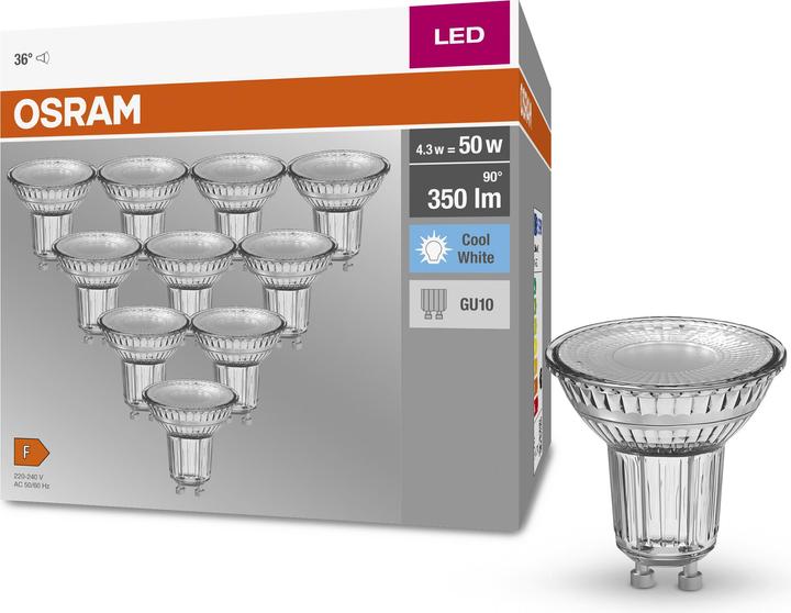 Actual product image Osram Base PAR16 (GU10, 4.30 W, 350 lm, 10 x, F)