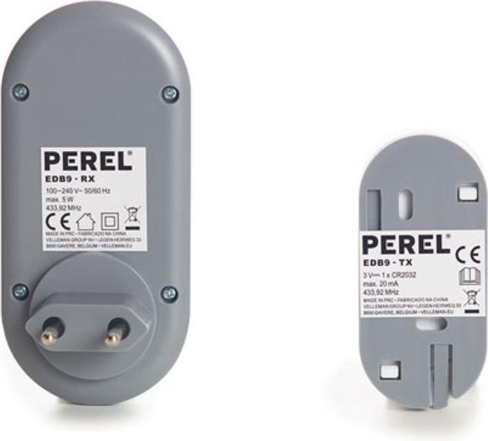 Actual product image Perel Radio Bell Complete Set With Optical Display (Funk)