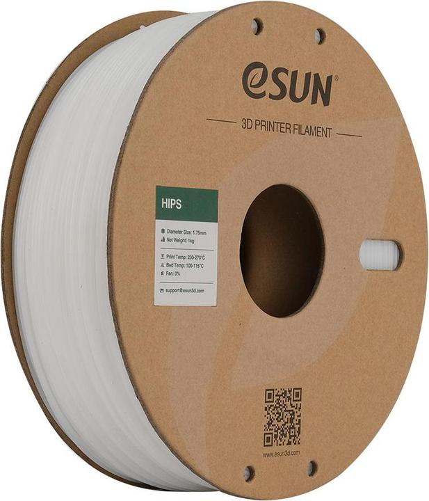 Actual product image eSUN HIPS Natural Filament 1.75mm 1Kg (HIPS, 1.75 mm, 1000 g, White)