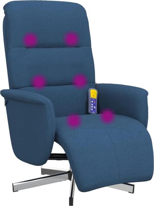 Immagine prodotto VidaXL Sedia da massaggio con poggiapiedi in tessuto blu,Colore: Blu,Materiale