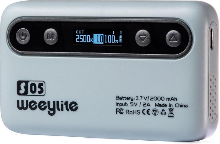 Actual product image Weeylite S05 portable pocket RGB Light Gray
