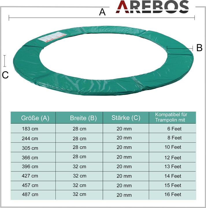 Image du produit Arebos Couverture de bord de trampoline