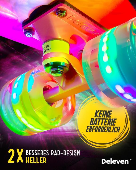Actual product image Deleven Skateboard mit LED-Rollen für Anfänger (22.05")