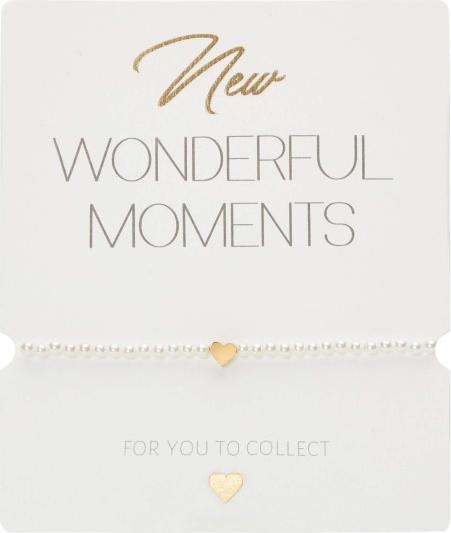 Produktbild HCA Armband New Wonderful Moments - Herz vergoldet (17 cm, Edelstahl, Perlmutt Perle)