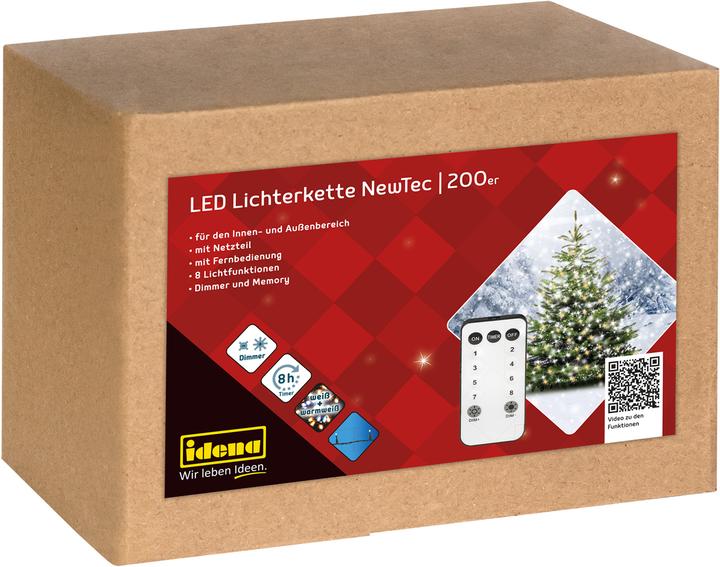 Produktbild Idena Lichterkette NewTec 200 LED warmweiss und weiss (27.90 m)