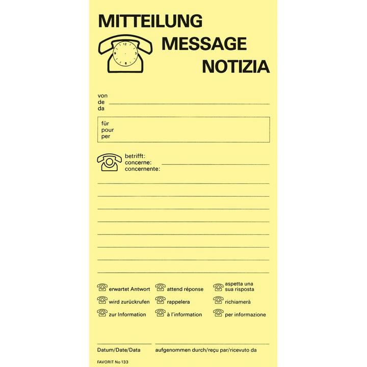 Actual product image Favorit Blocs de conversation - Message/Notizia