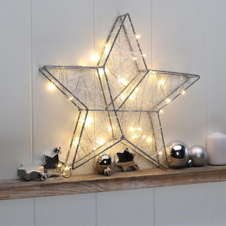 Produktbild Hermex LED-Stern LED-Weihnachtsstern Leuchtstern Metallstern Drahtstern