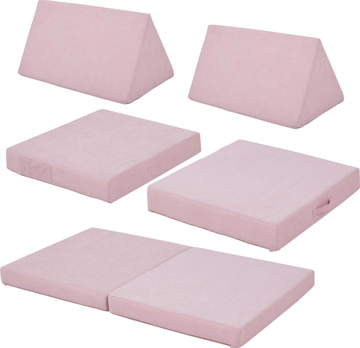 En.Casa Spielsofa Norhulta 5-tlg. 120x66x46 cm Cord Rosa (Kindersofa)