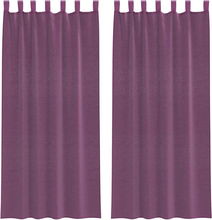 Actual product image VidaXL Voile curtains with rod pockets 2 pcs. Purple (140 x 245 cm)