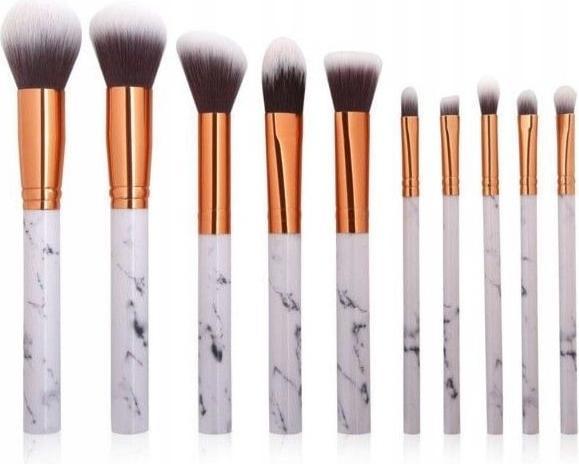 JTI Make-up-Pinselset 10-teilig - Marmor und Roségold (Set)