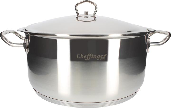 Produktbild Cheffinger Kochtopf 32 cm mit Deckel aus Edelstahl (32 cm, Kochtopf, Edelstahl)