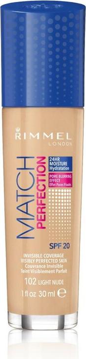 Actual product image Rimmel London Match Perfection SPF20 (102 Light Nude)