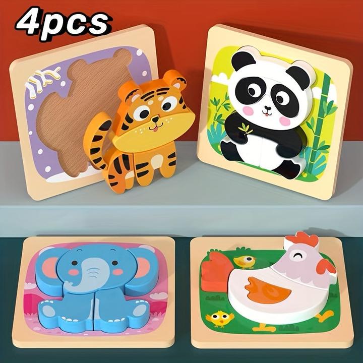 Image du produit Activity Board Puzzles en bois, Animaux Puzzles, Jouets éducatifs Cadeaux pour les couleurs et les formes
