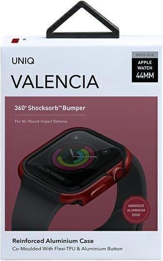 Actual product image Uniq etui Valencia Apple Watch Series 4/5/6/SE 44mm. czerwony/crimson red