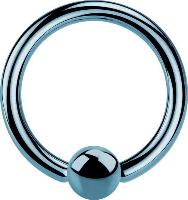 Star Piercing Ball Closure Ring hellblau mit Titanium Schicht (ohne Messing, Chirurgenstahl 316L)